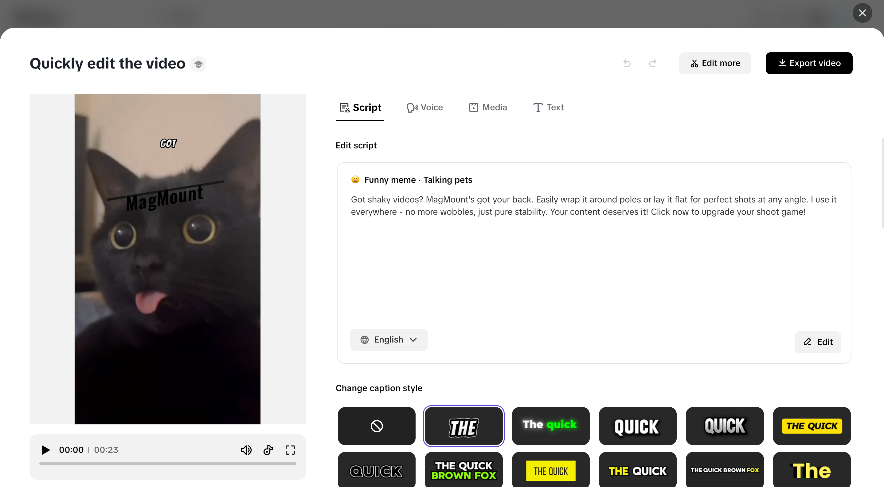 Quick editing faceless YouTube video in Pippit