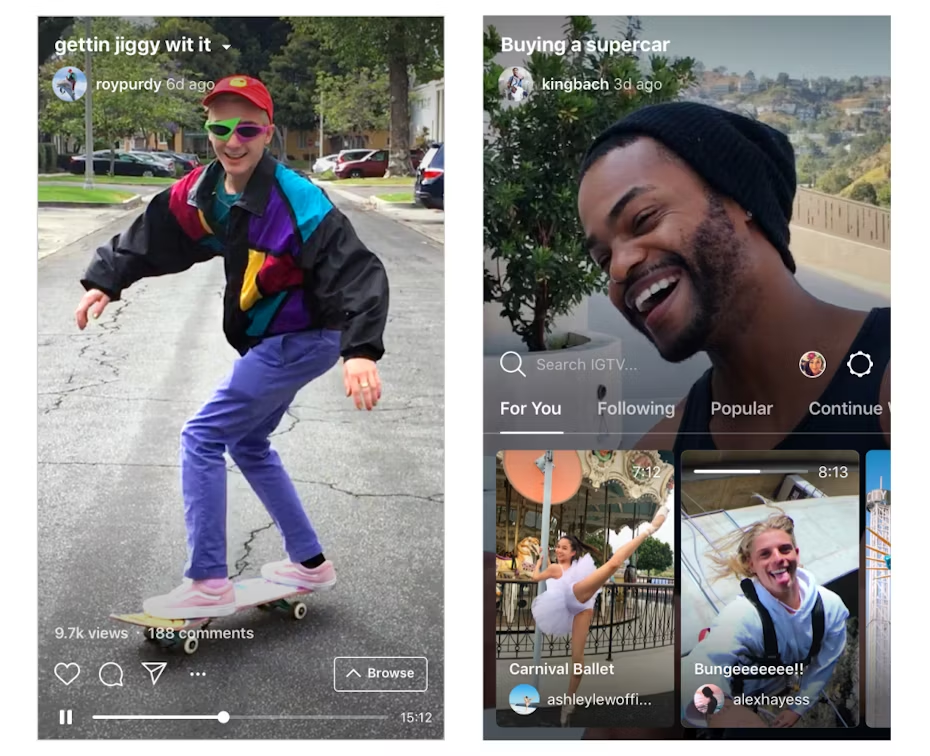 Exempel på en längre IGTV-video