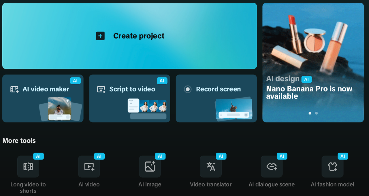 CapCut creatore di video AI