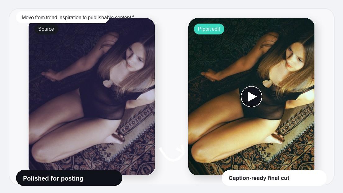 From This To This Transition Video Maker realistic image for move from trend inspiration to publishable content faster