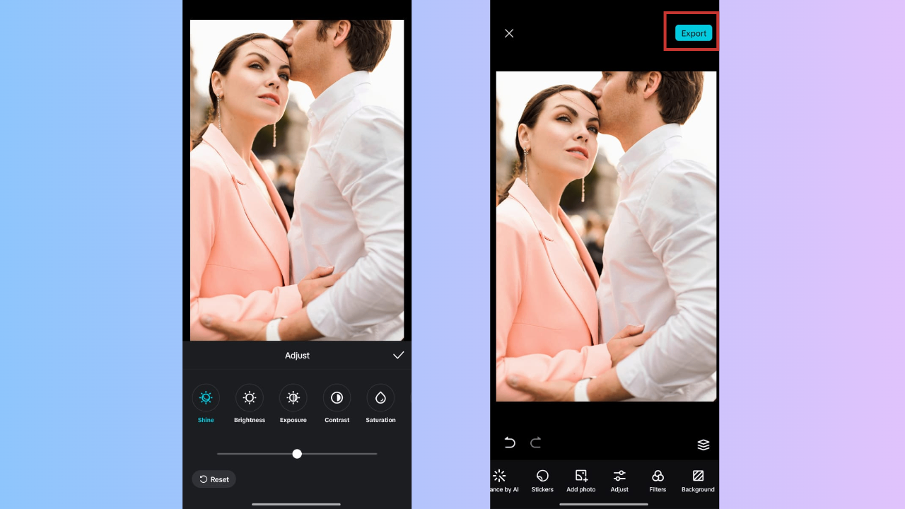 I-export at ibahagi ang larawan