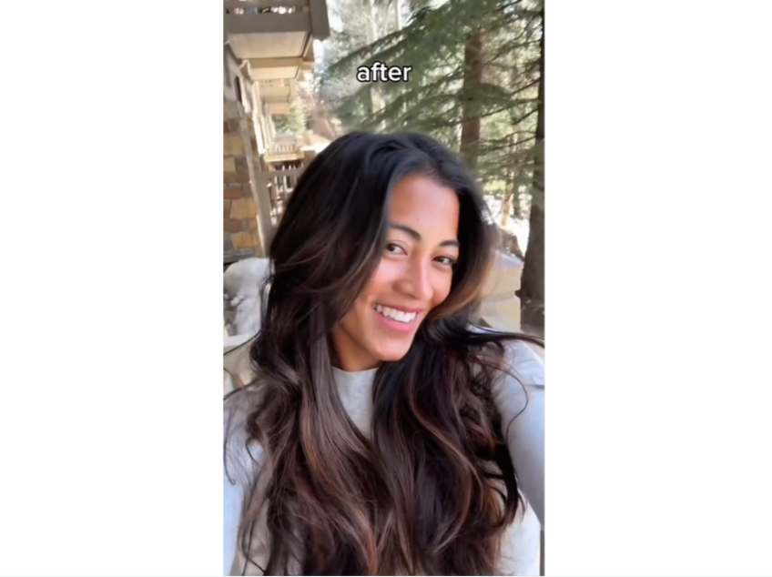 CapCut's hair before-after template