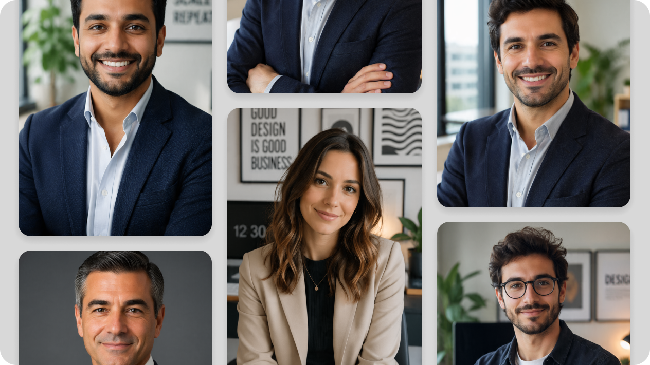 Gere vários looks profissionais com IA Agent