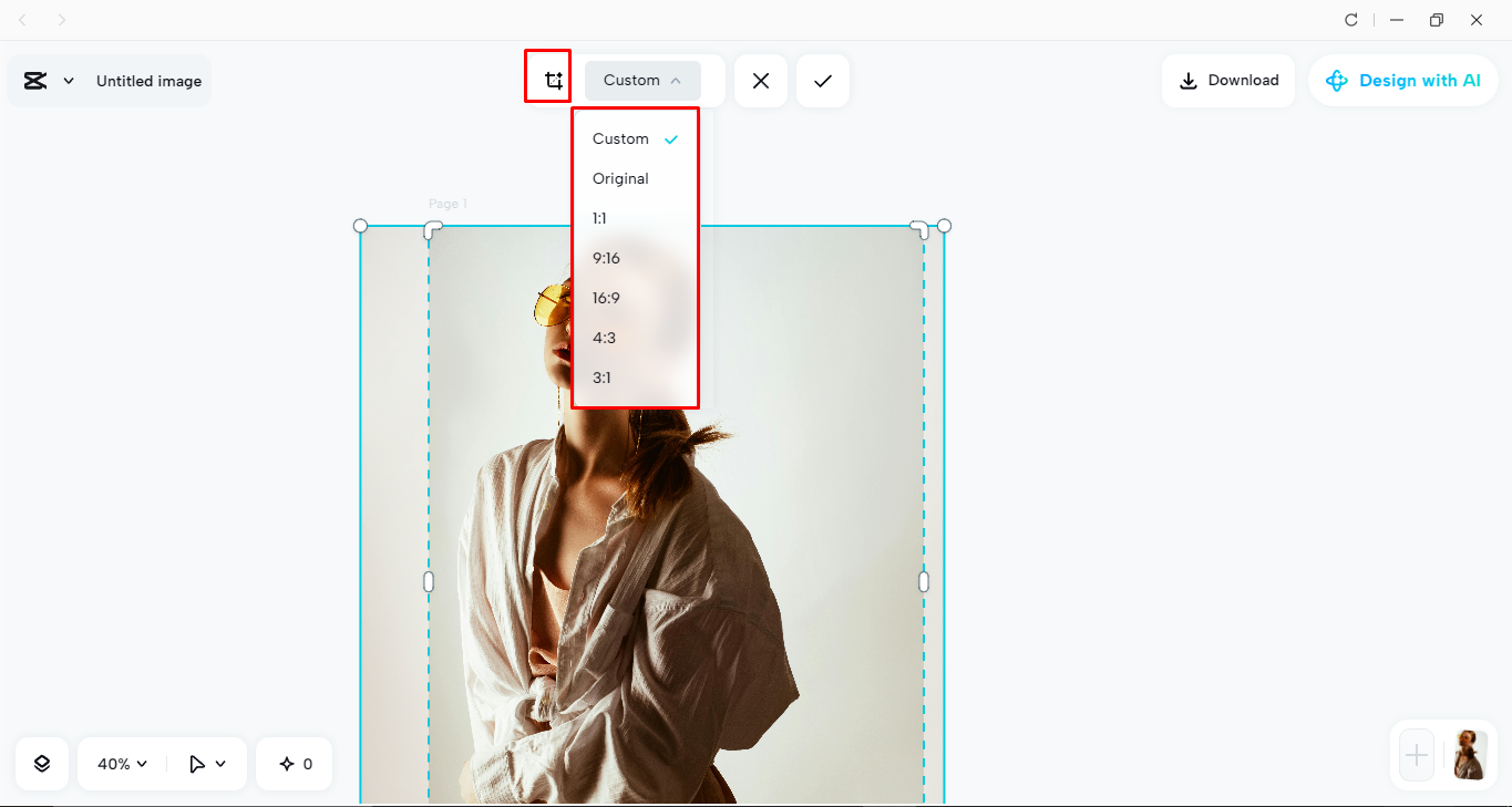 Editing the photo in the CapCut desktop video editor