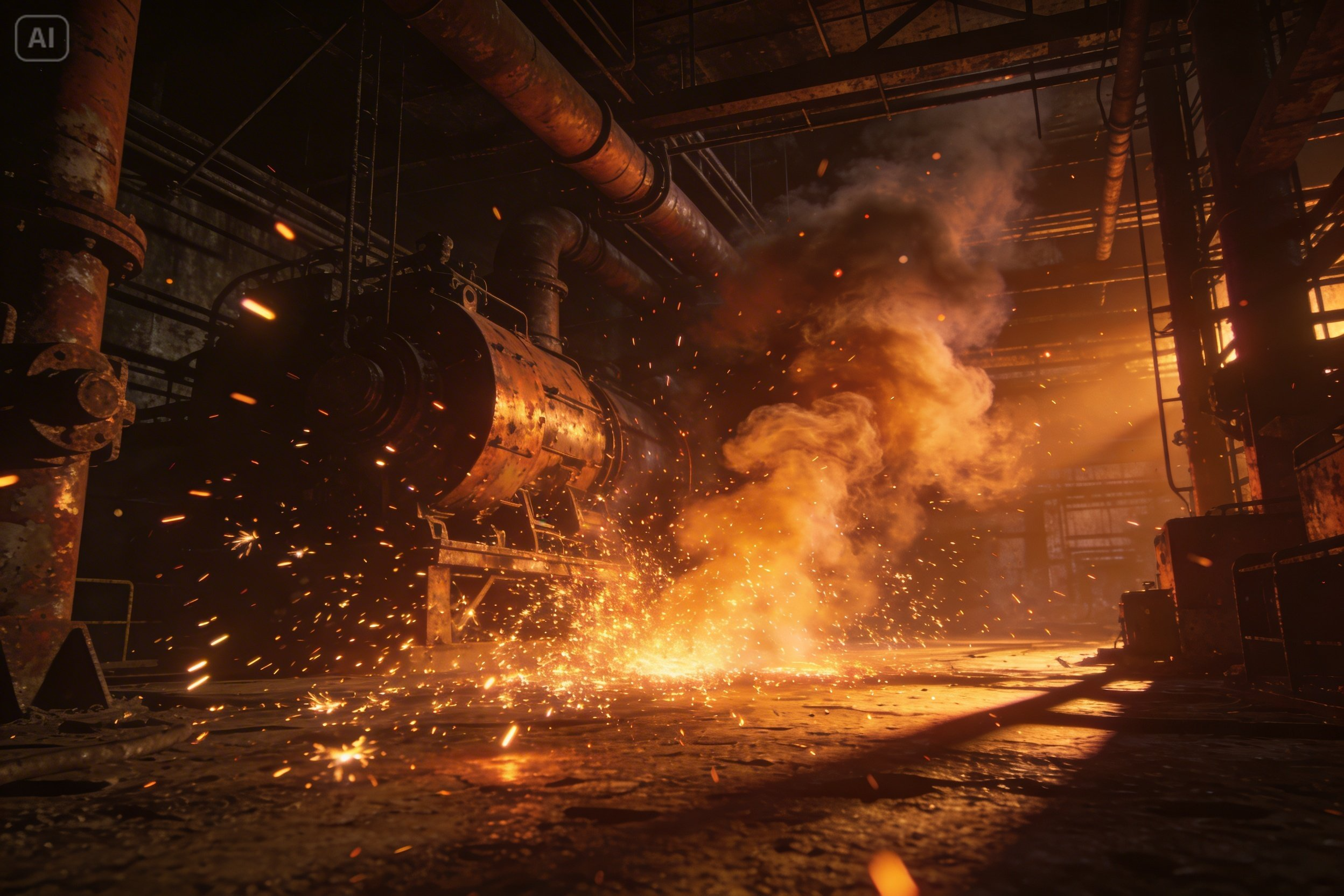 Sparks and smoke effect