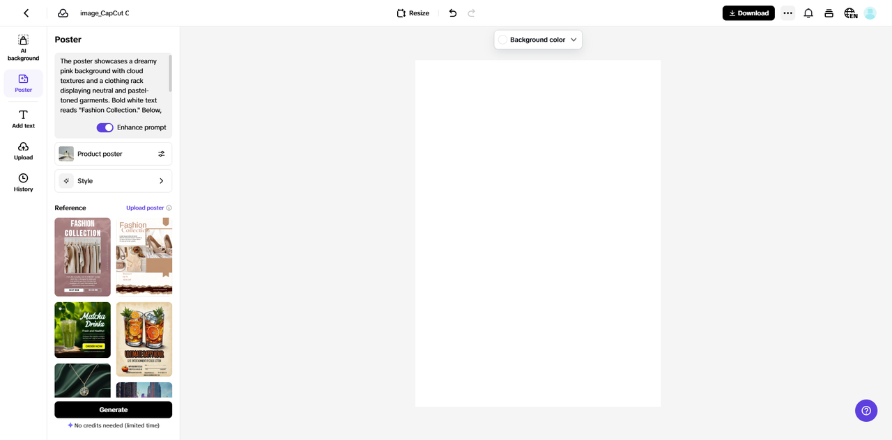 Access the Poster feature