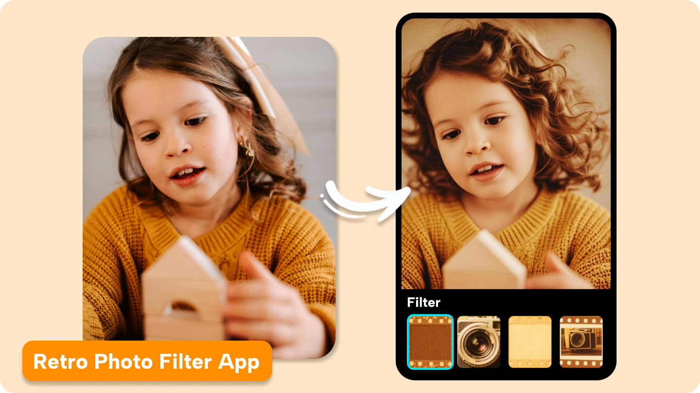 Aplicación de filtro retro