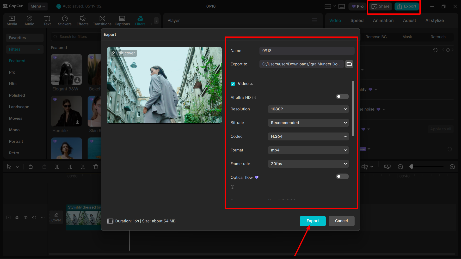 Export and share video on the CapCut desktop video editor