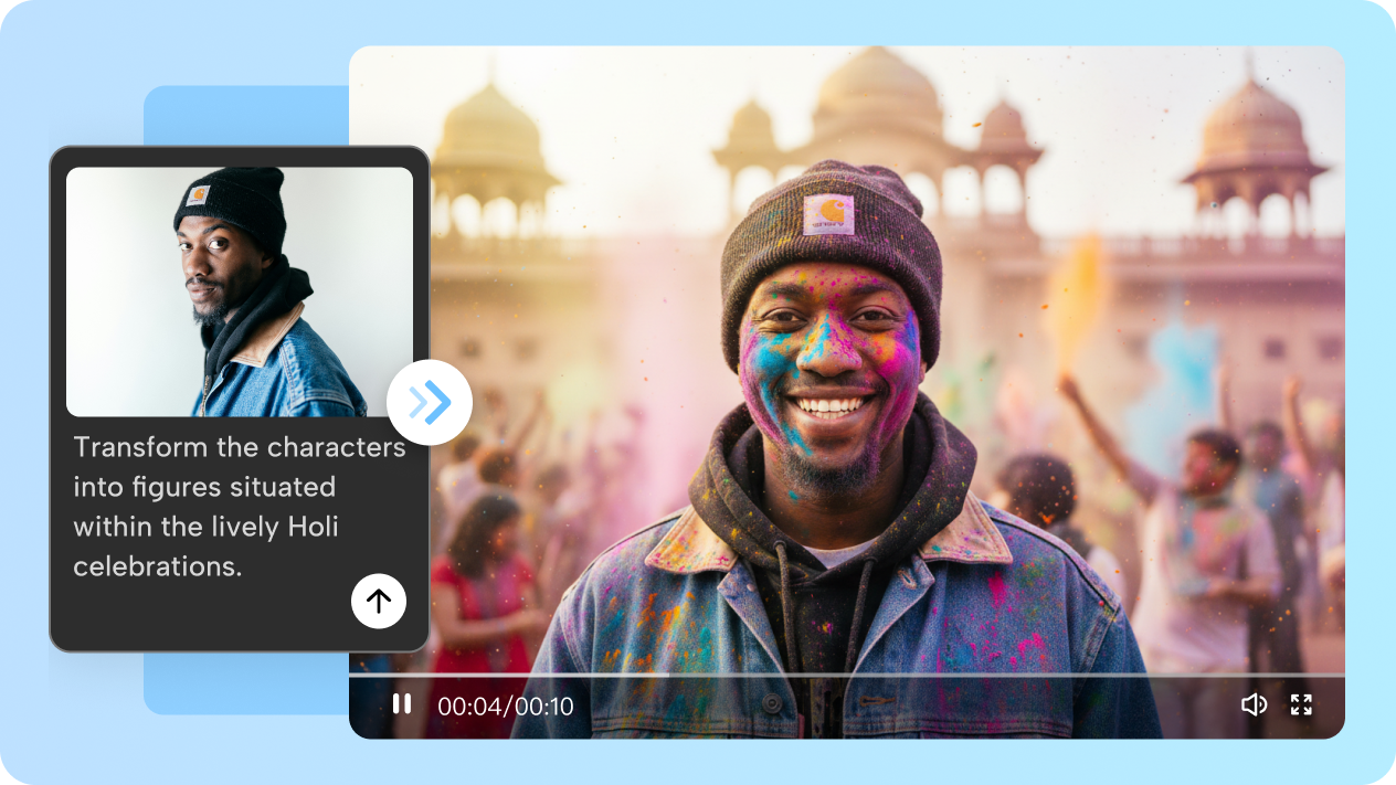 Turn any photo into a color-bursting Holi celebration