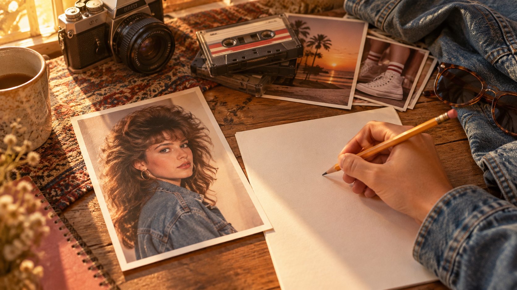 describing the visual direction for an 80s photo prompt