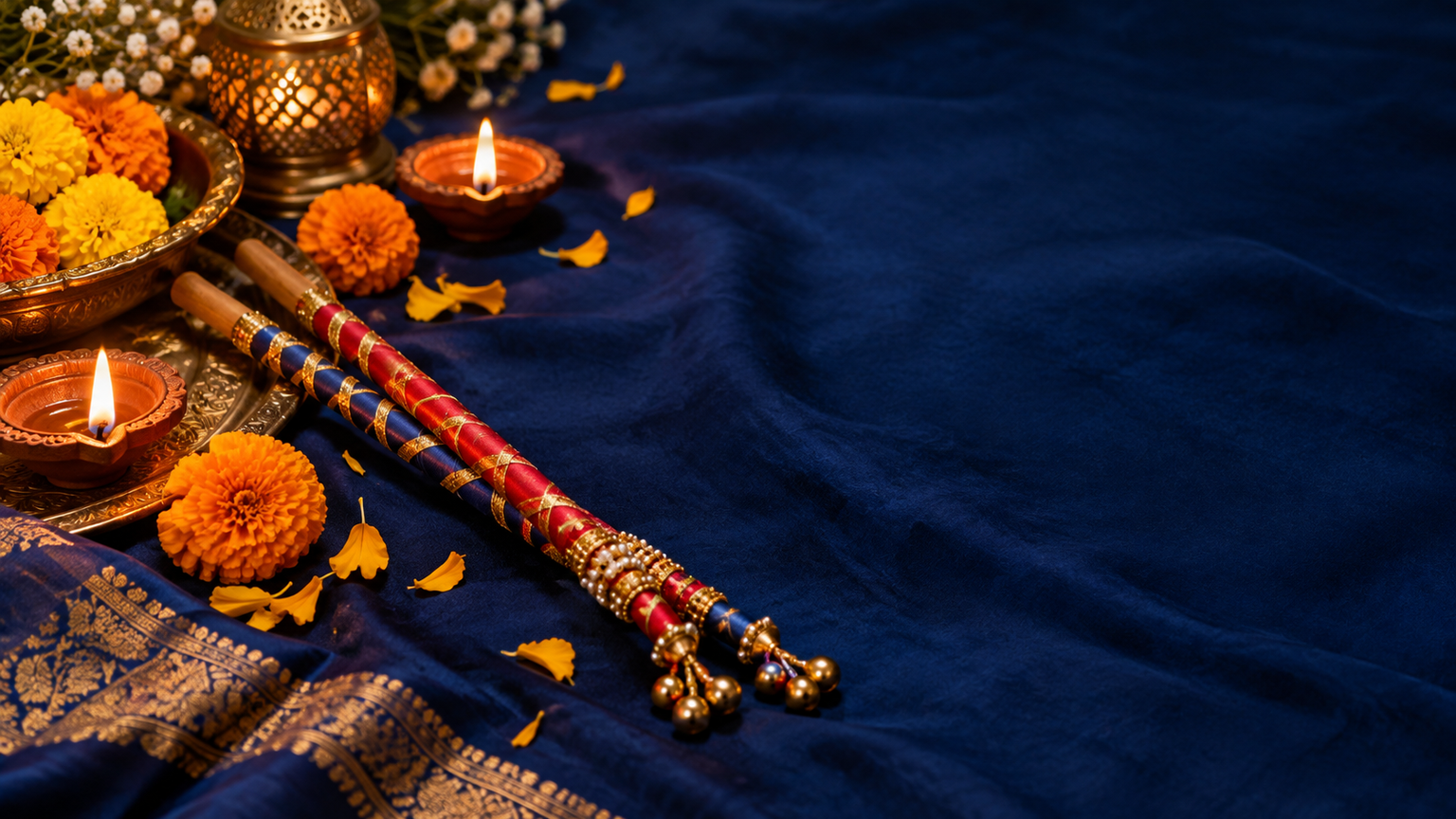 Navratri WhatsApp status prompts: Dandiya and Diya Still Life