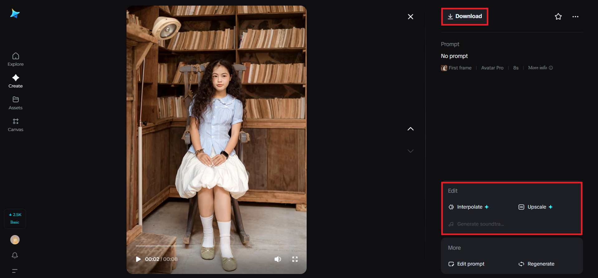 Download your generated work