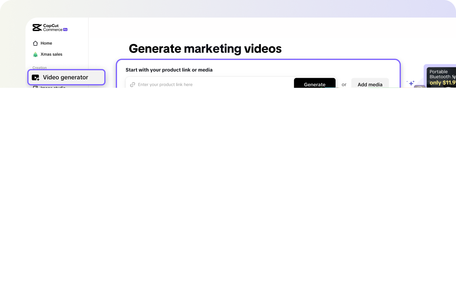 คำอธิบาย=อินเทอร์เฟซของ Video Editor Pippit ที่ดูเรียบง่ายและเป็นมืออาชีพซึ่งเน้น timeline ของวิดีโอและตัวเลือกเสียง