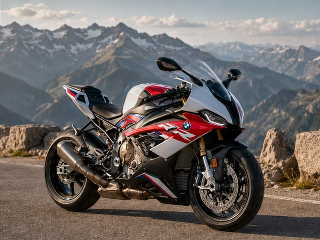 Gemini BMW S1000RR Bike Prompts prompt example 3 - Mountain pass pause