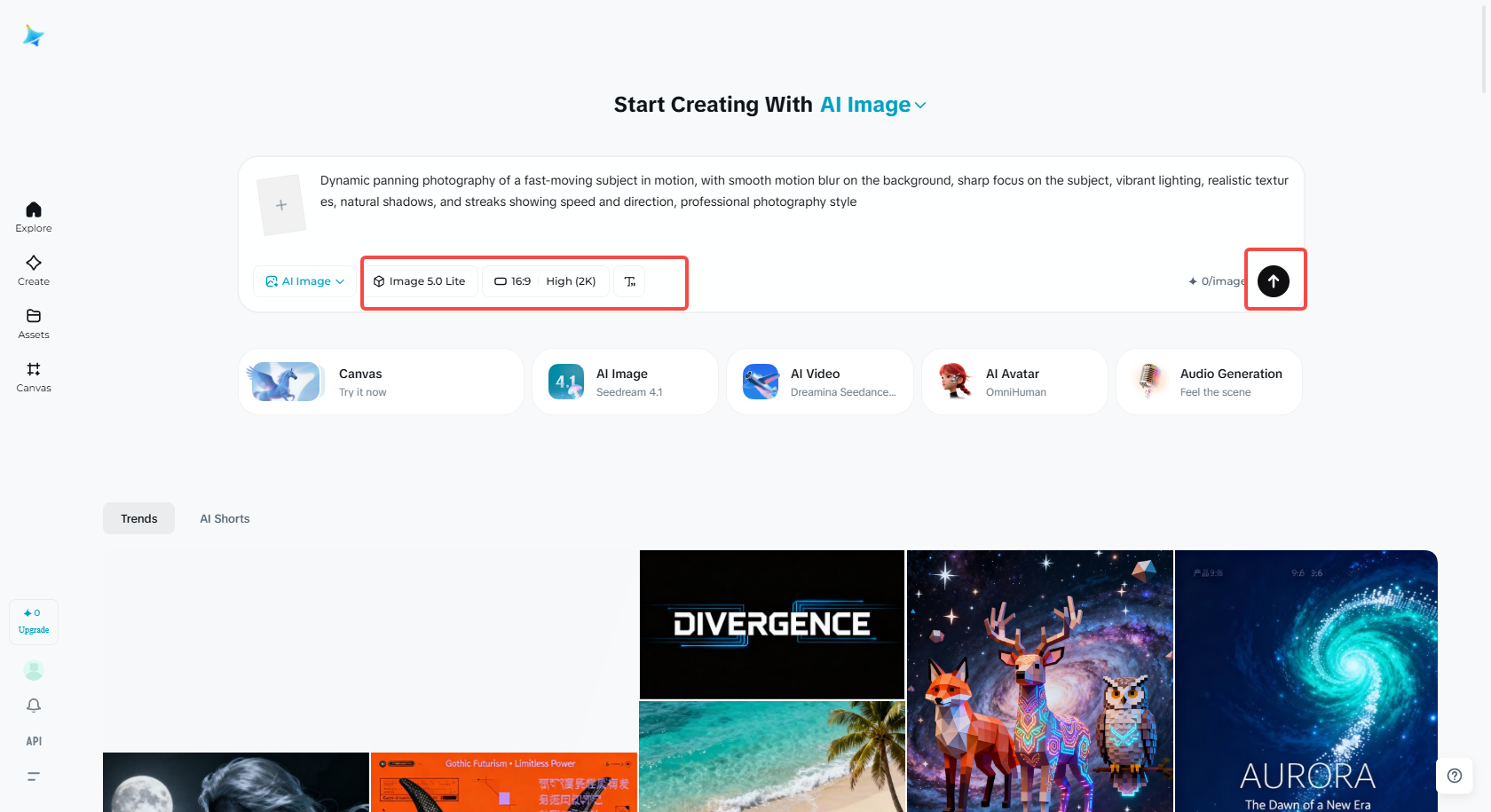 Pilih model dan tetapan imej
