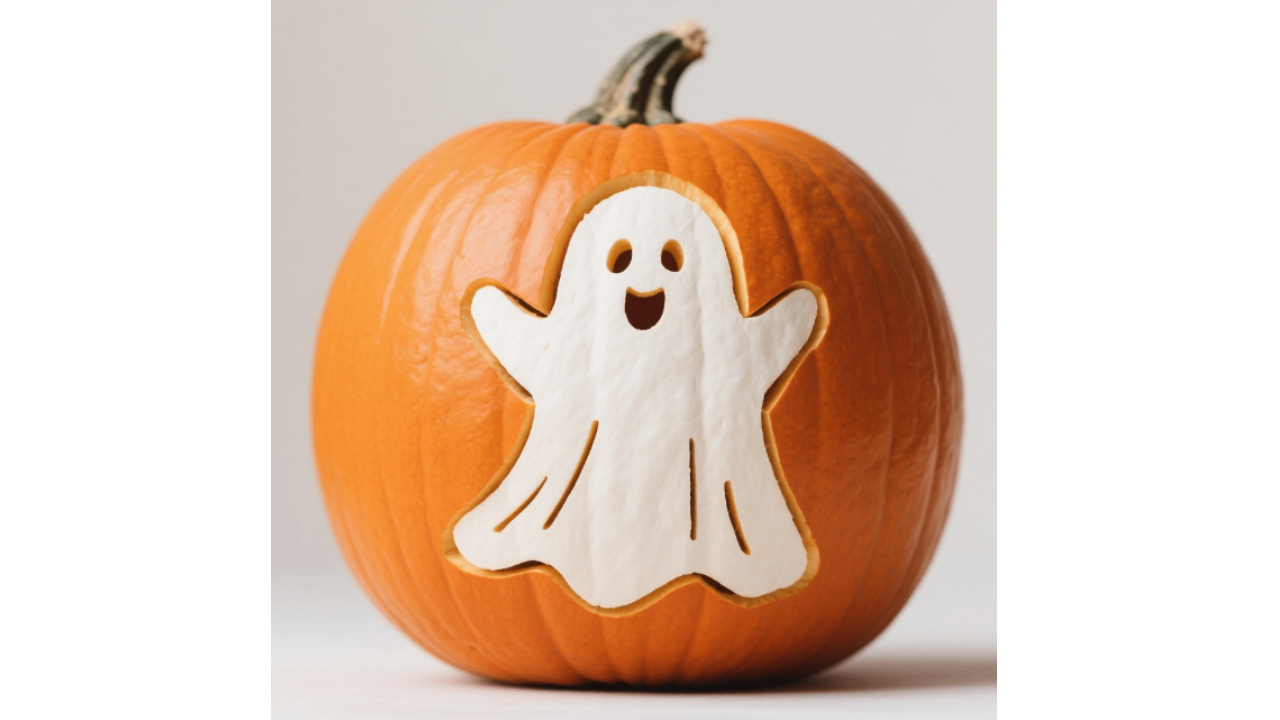 Simple ghost shape pumpkin design