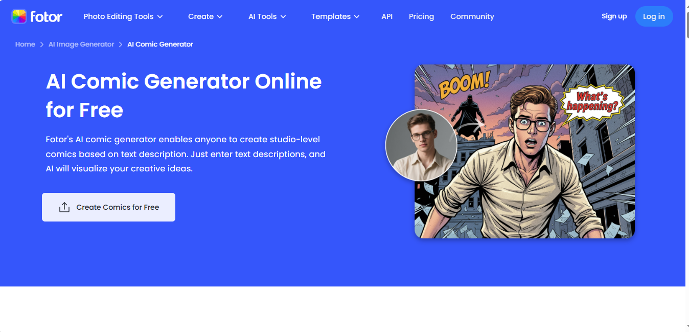Fotor AI Comic Generator