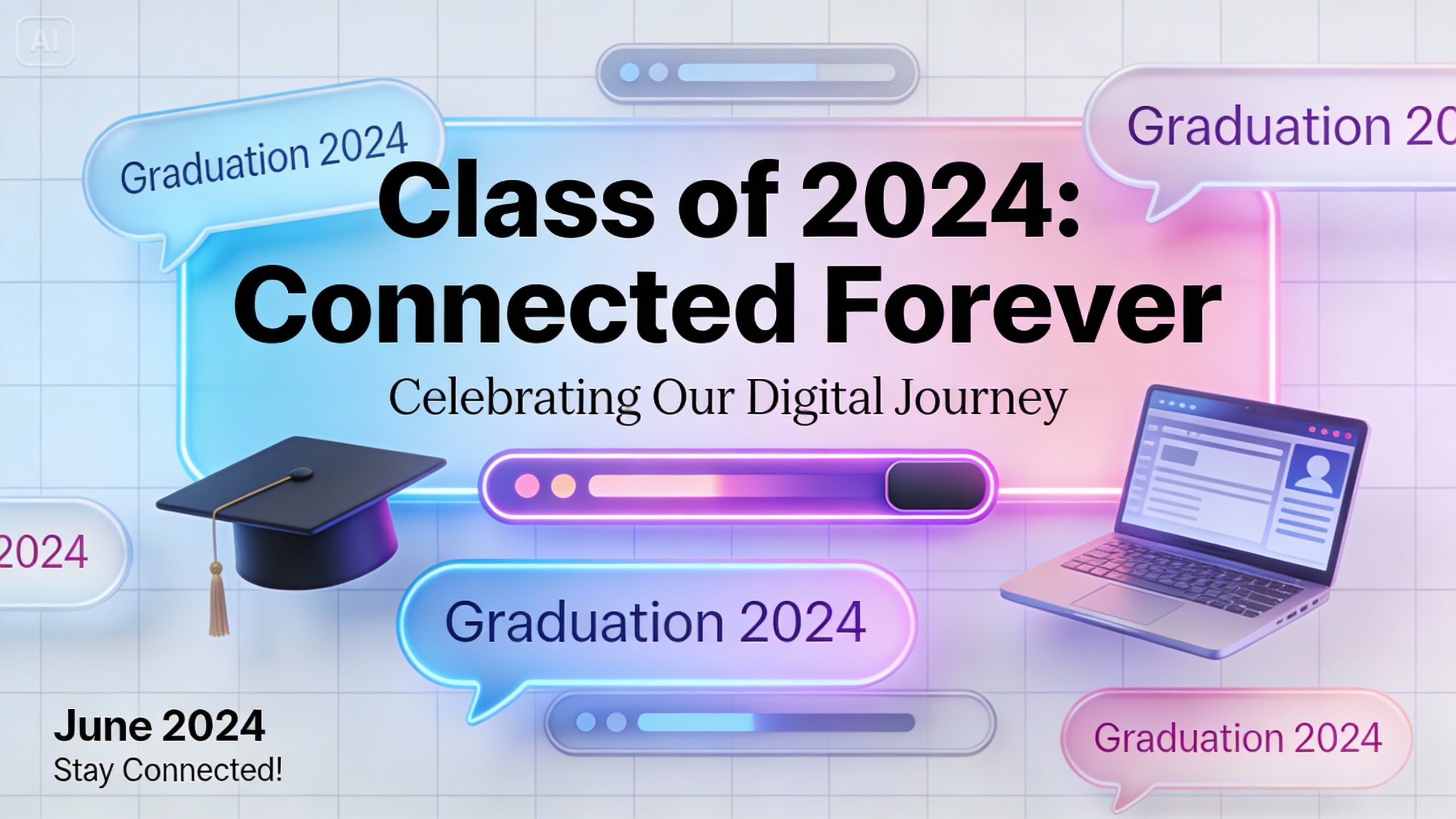 Cartel de graduación basado en la comunicación digital