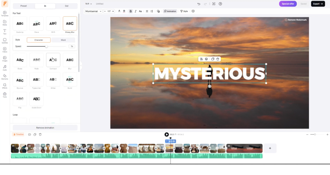 FlexClip - another best text animation creator free