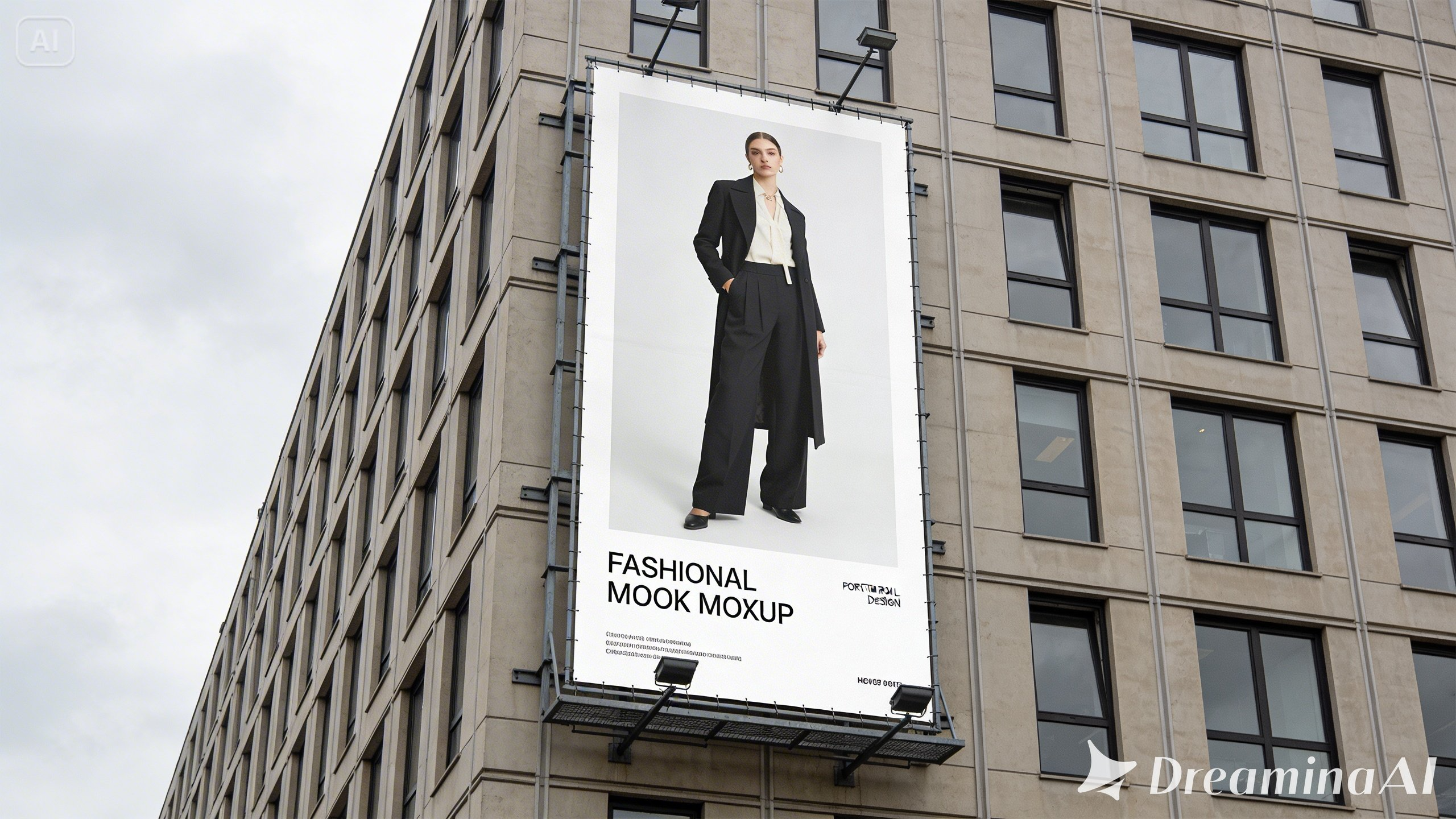 Pionowa makieta billboardu