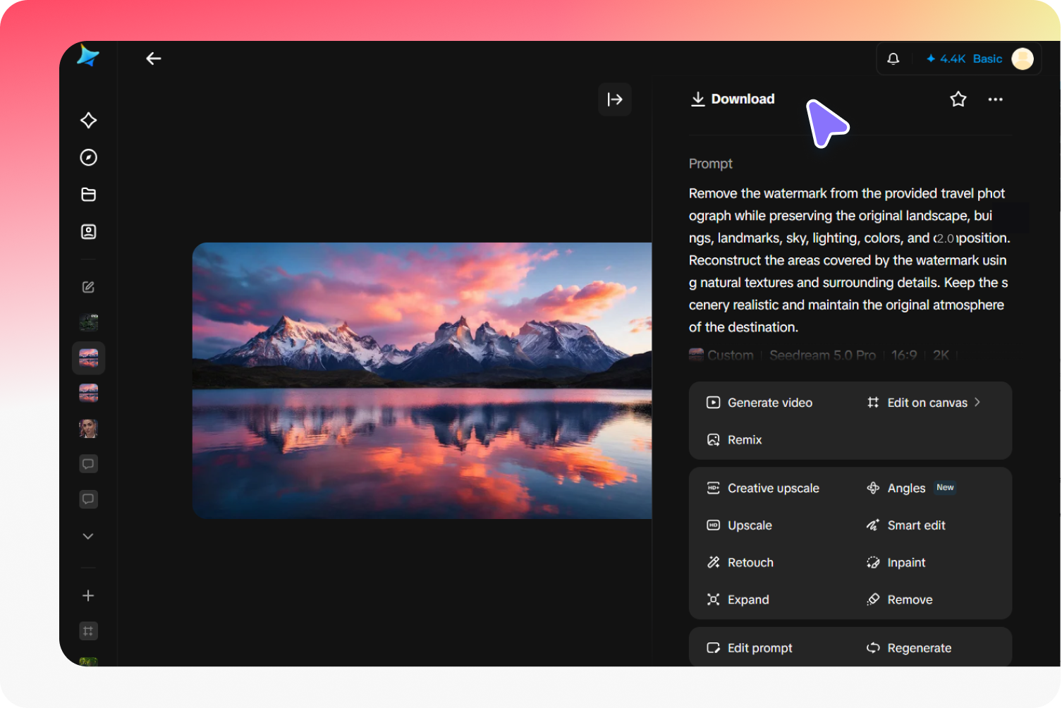 Étape 3 : Affinez, exportez et partagez votre image