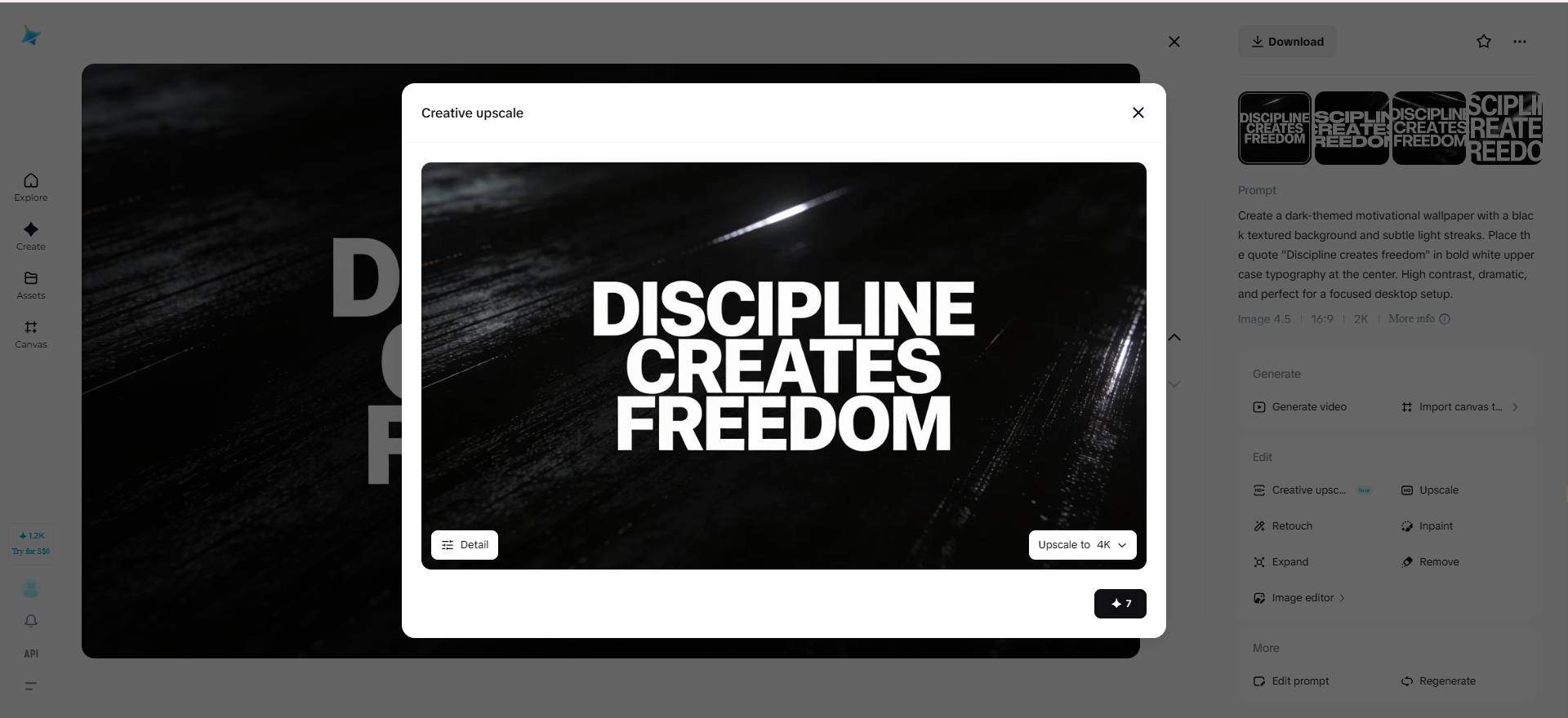 Creative upscale
