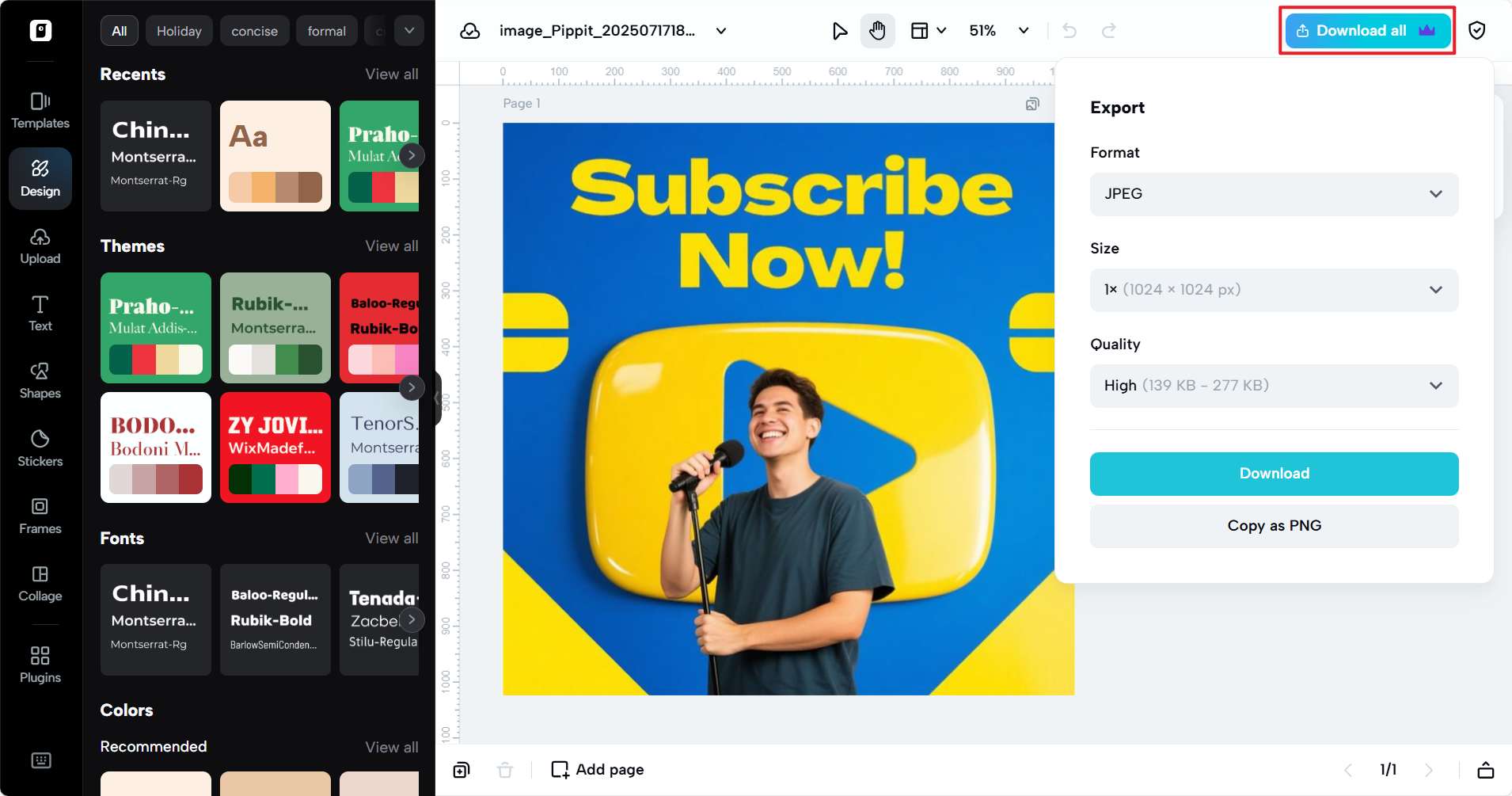 Export your poster