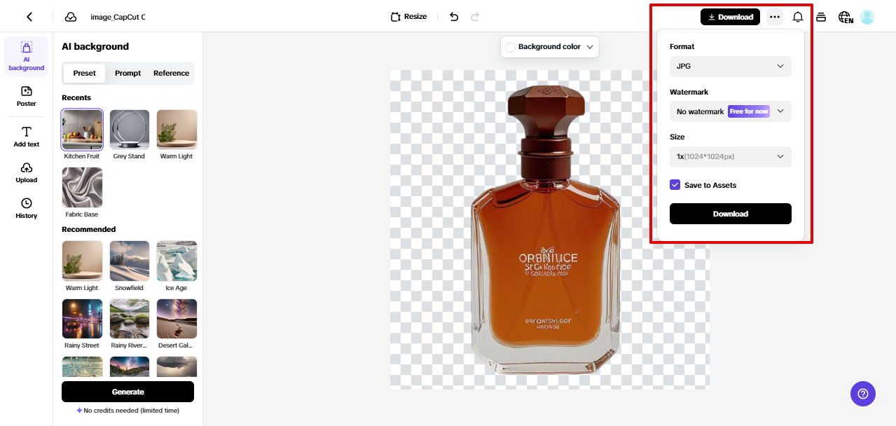 exporting content from Pippit