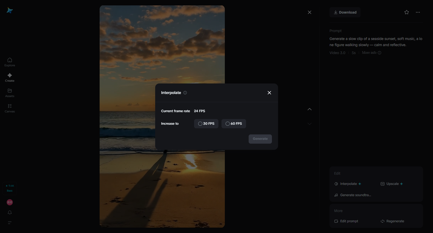 Dreamina frame interpolation