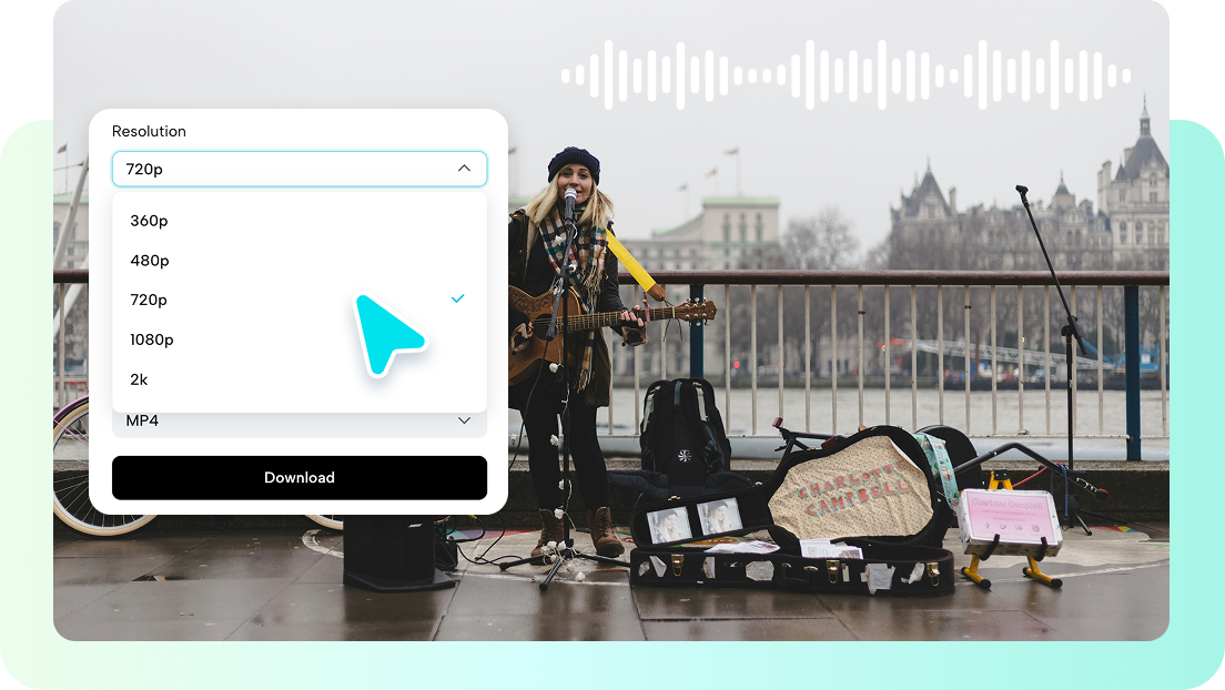 Export high-quality audio with one click