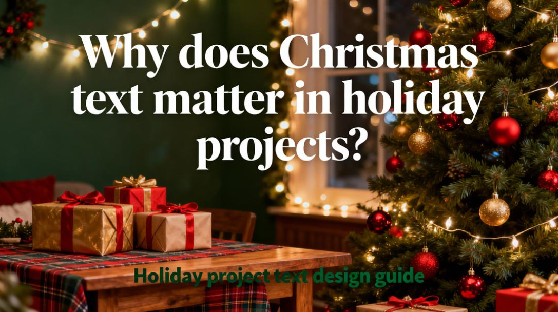 Christmas text matters in holiday projects