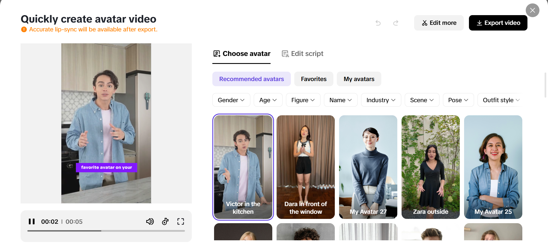 Pippit's AI-powered avatars
