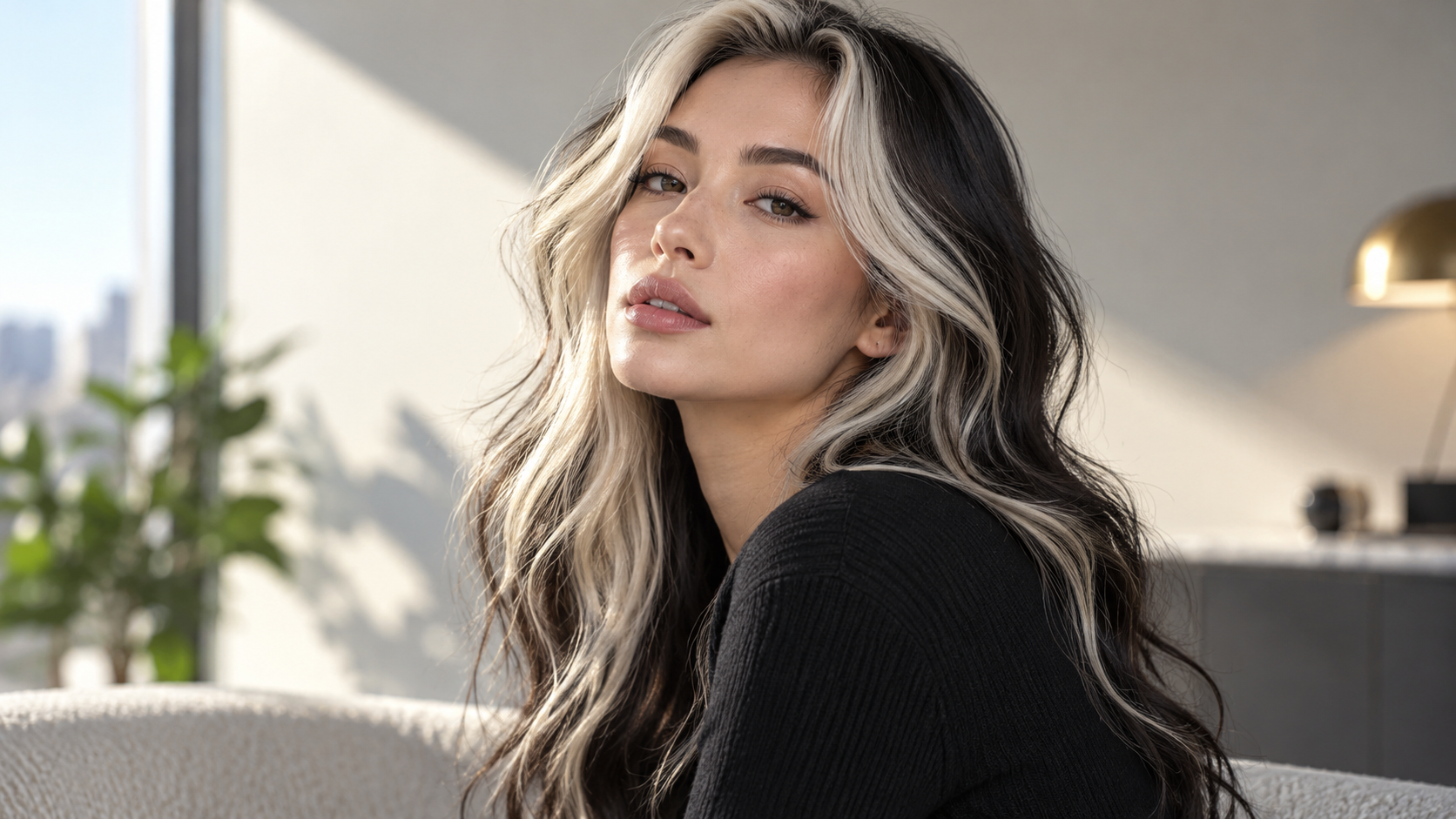 gray hair filter: An Original Adult with a Two-tone Black and