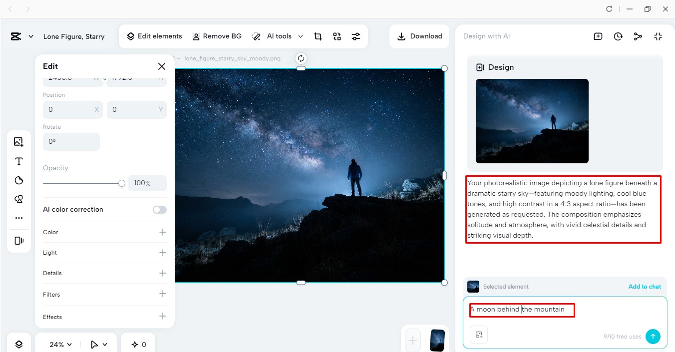 Generate night photography