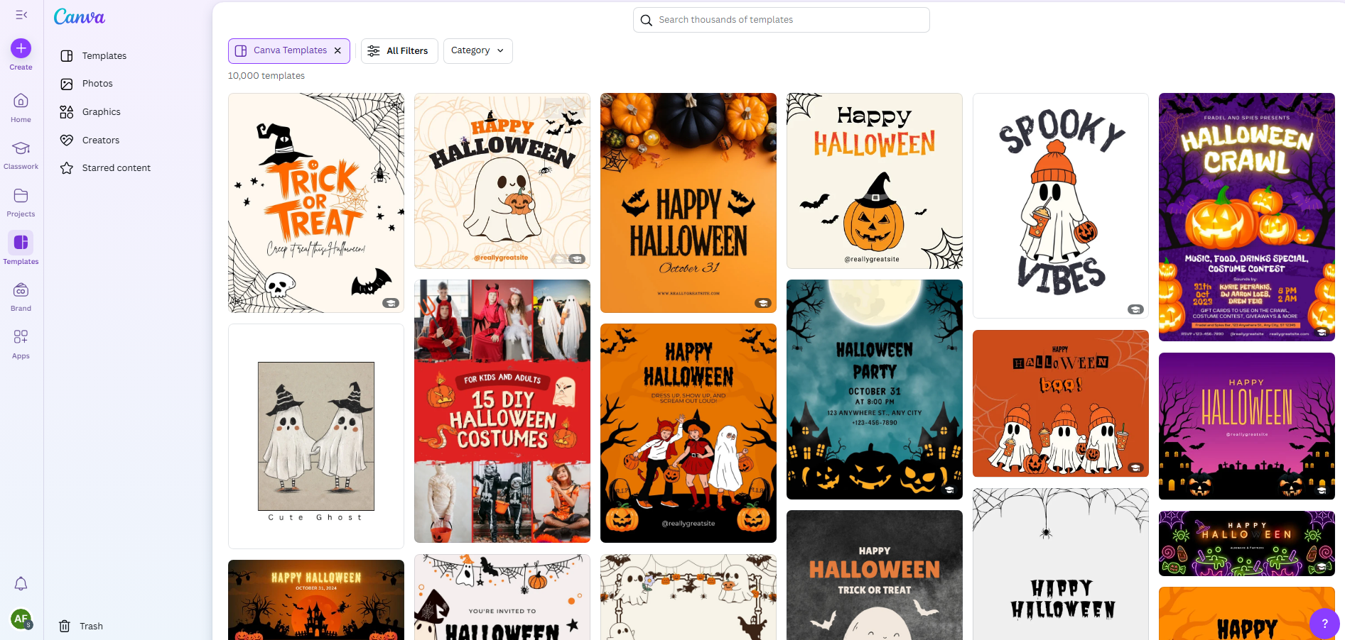 Canva Halloween templates