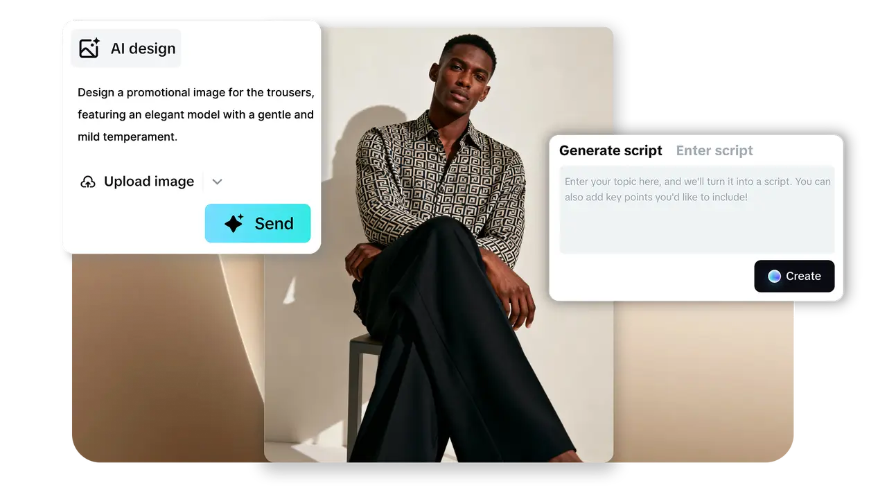 Product images generated by AI image generator