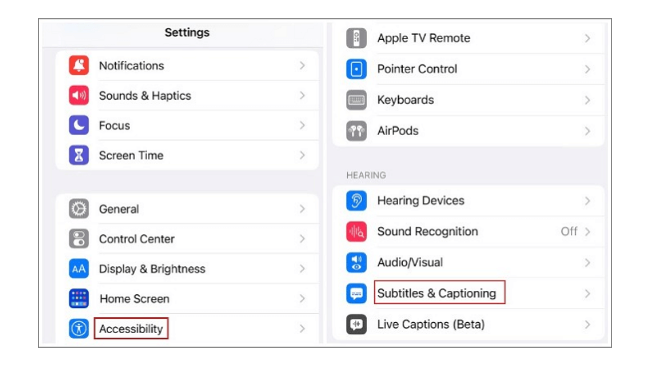 Open accessibility settings