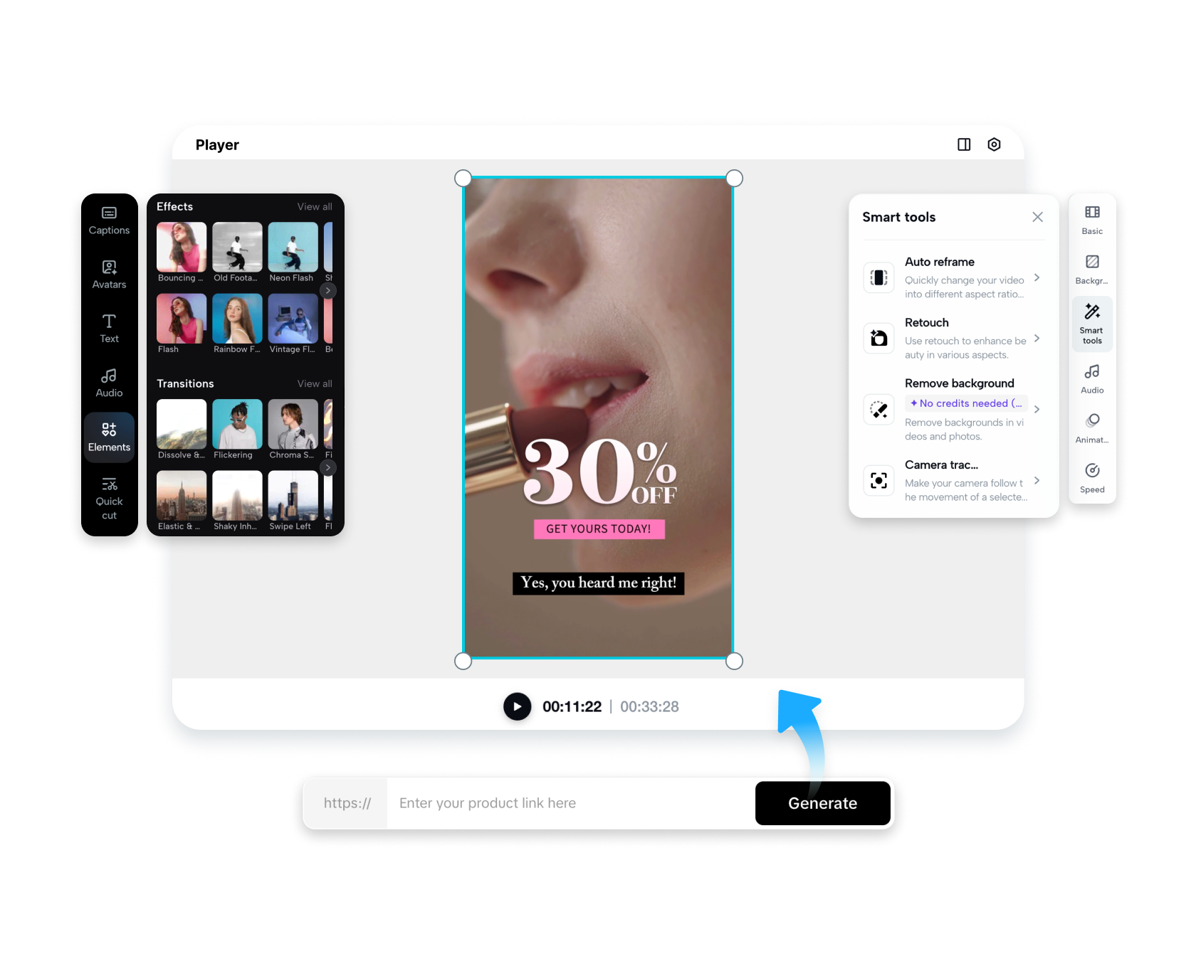 Side-by-side comparison: a dull text-based case study highlight vs. a vibrant, engaging visual or video snippet created with Pippit tools
