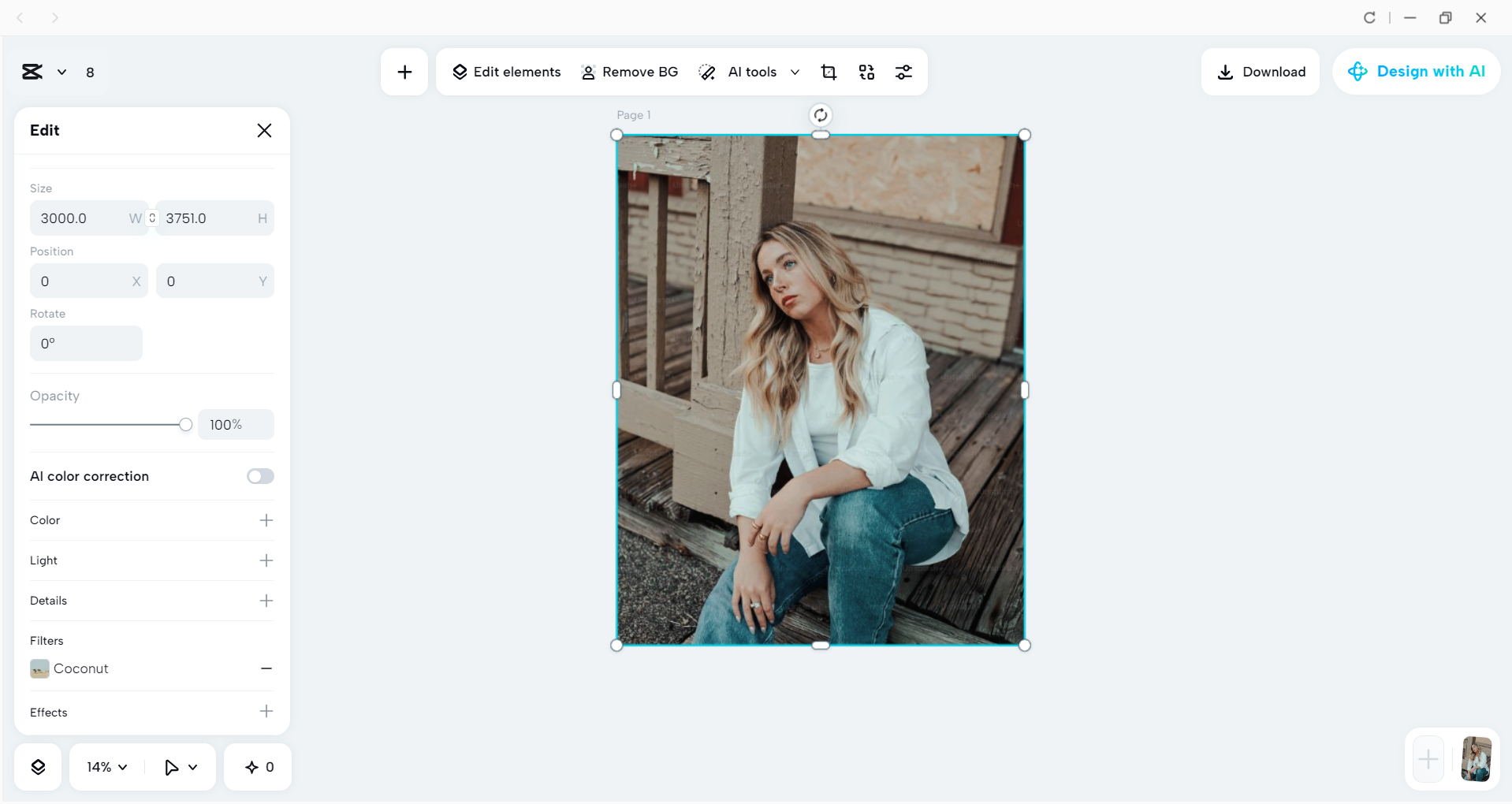 Interface of the CapCut desktop video editor - an efficient tool to edit photos and add filters