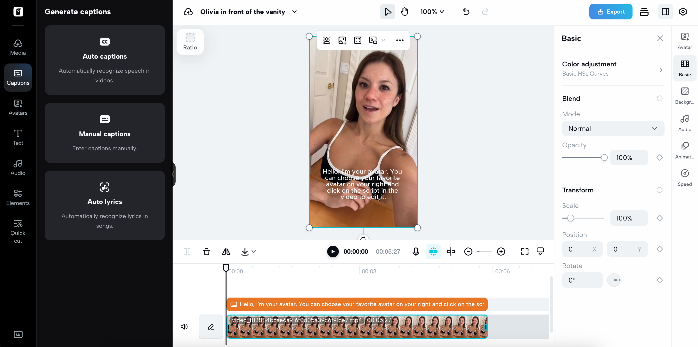 Edit your avatar
