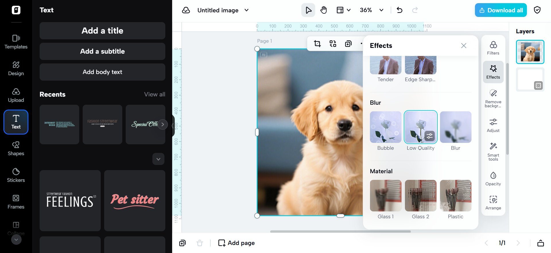 Creating low-quality images