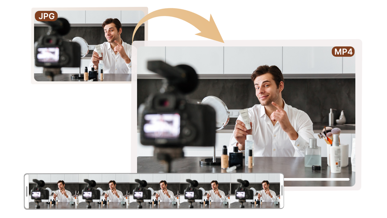 Professzionális e-kereskedelem termék videó AI