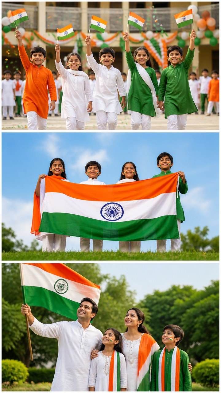 Aviso del día de la independencia para niños héroe móvil