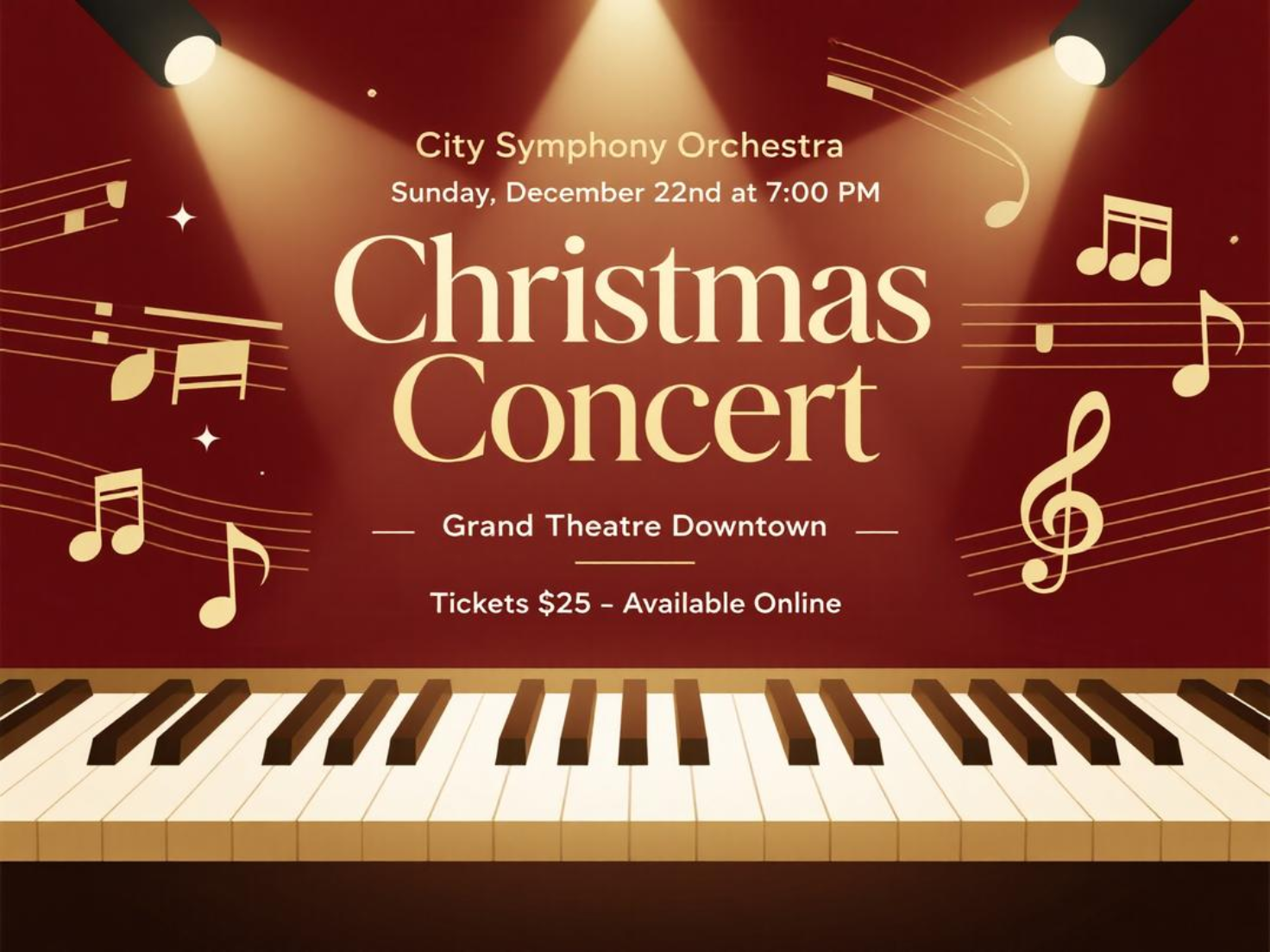 Flyer pour concert de Noël