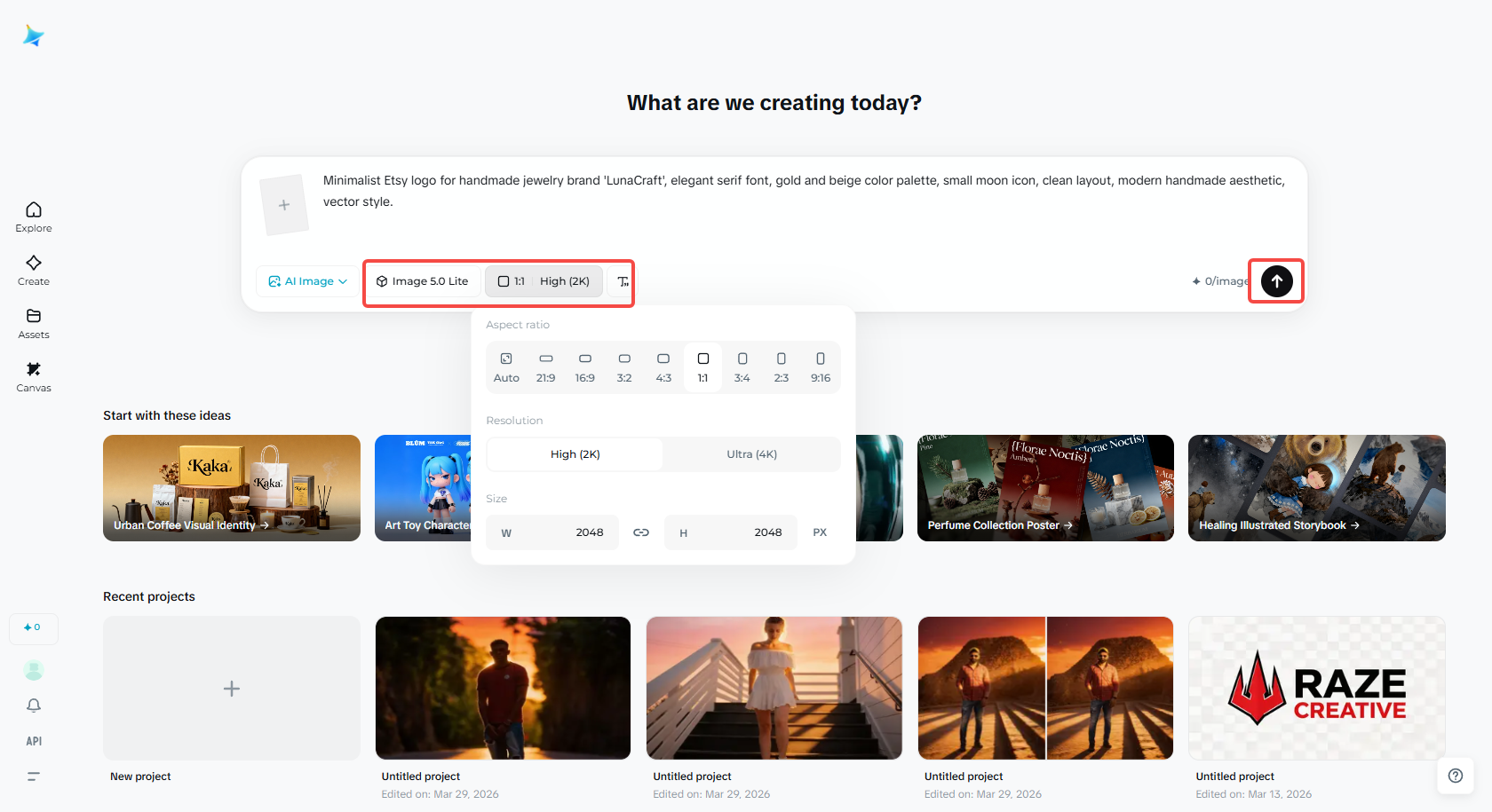 Escolha um IA modelo para a geração do logotipo Etsy
