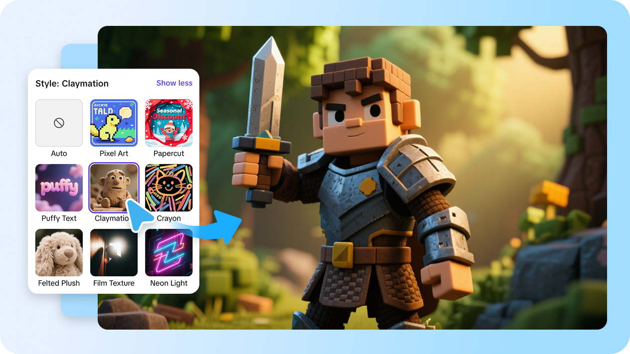 AI design tool for create Roblox thumbnail in Pippit