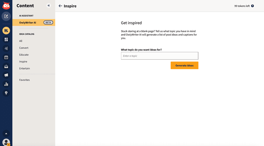 Interface of Hootsuite - a reliable social media AI caption generator