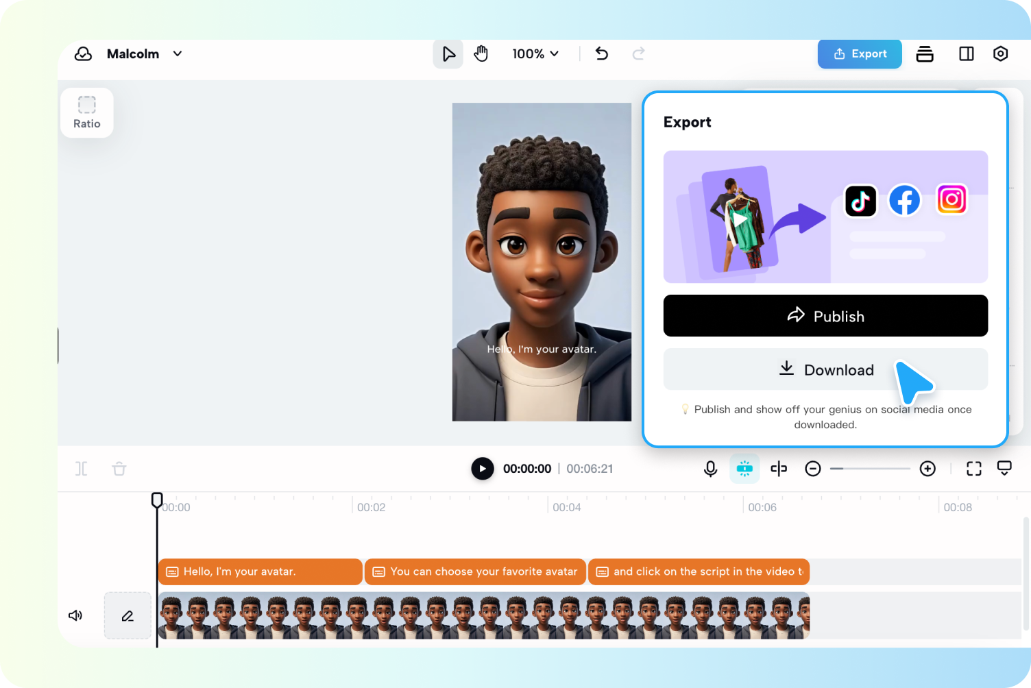 Экспортировать и поделиться видео