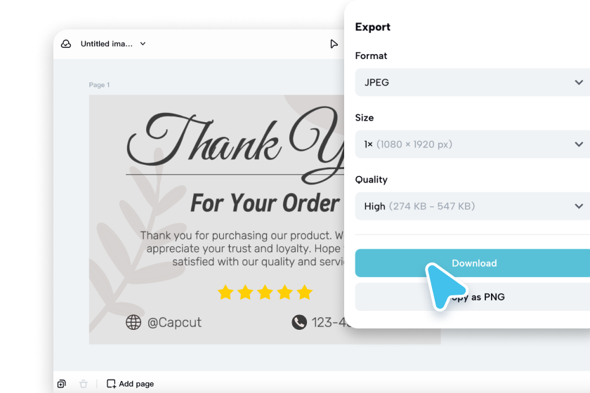 Step 3: Save, export, and share your ecard