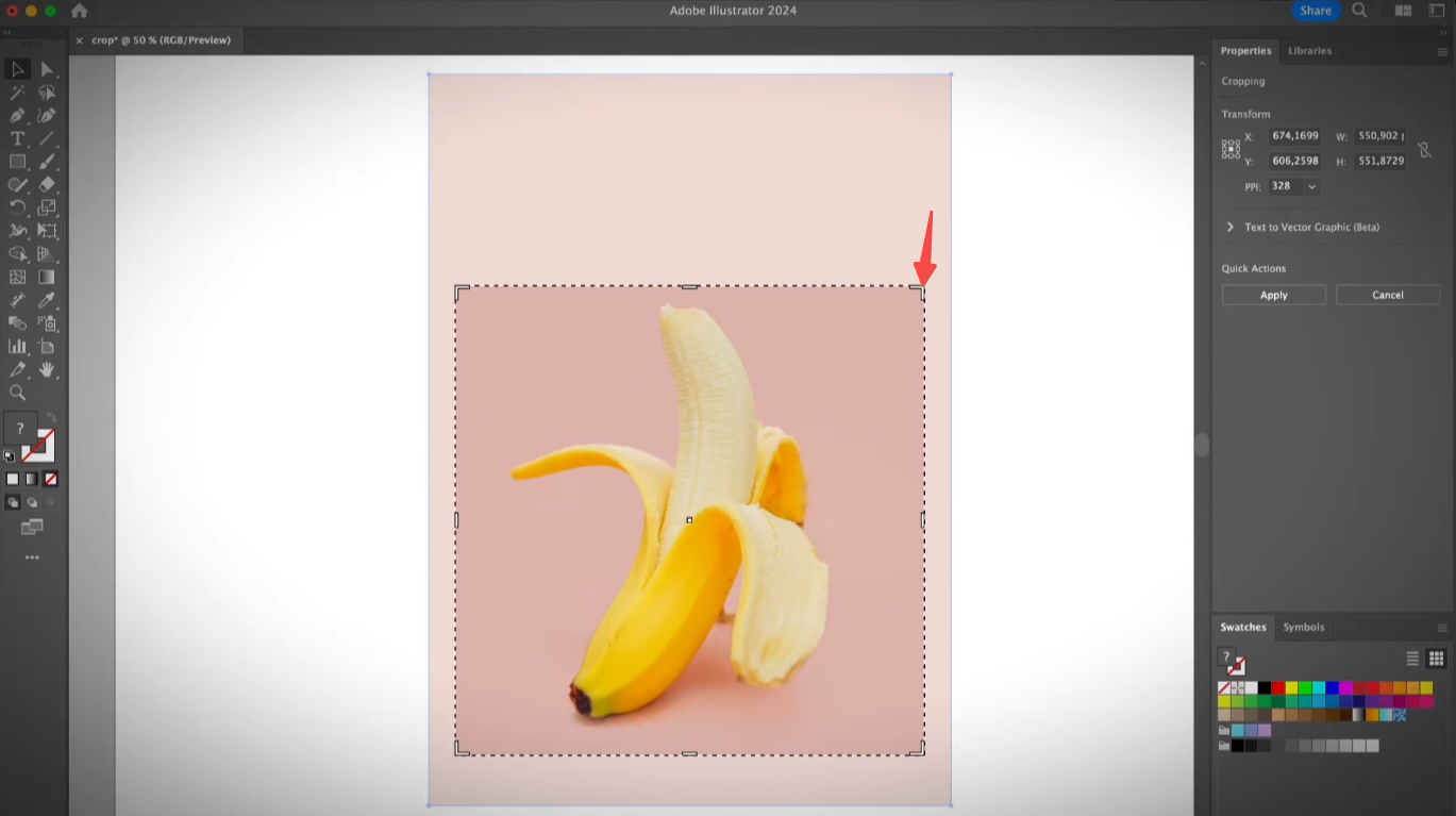 Adjust the crop frame